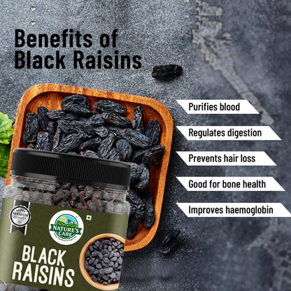 P4 International Black Raisins, Dried Grapes for Snacking, Cooking & Baking, Multiple Sizes Available (250g-900g) - packaging