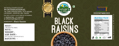 P4 International Black Raisins, Dried Grapes for Snacking, Cooking & Baking, Multiple Sizes Available (250g-900g) - ingredien