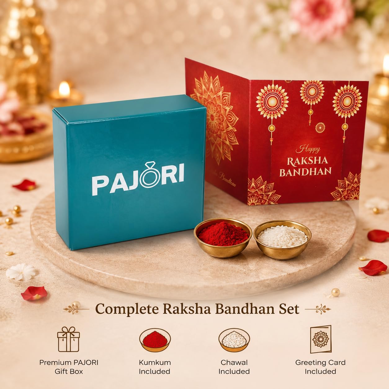 PAJORI Silver Rakhi for Brother, Traditional Chandi Rakhi, Handcrafted Raksha Bandhan Bracelet - packaging