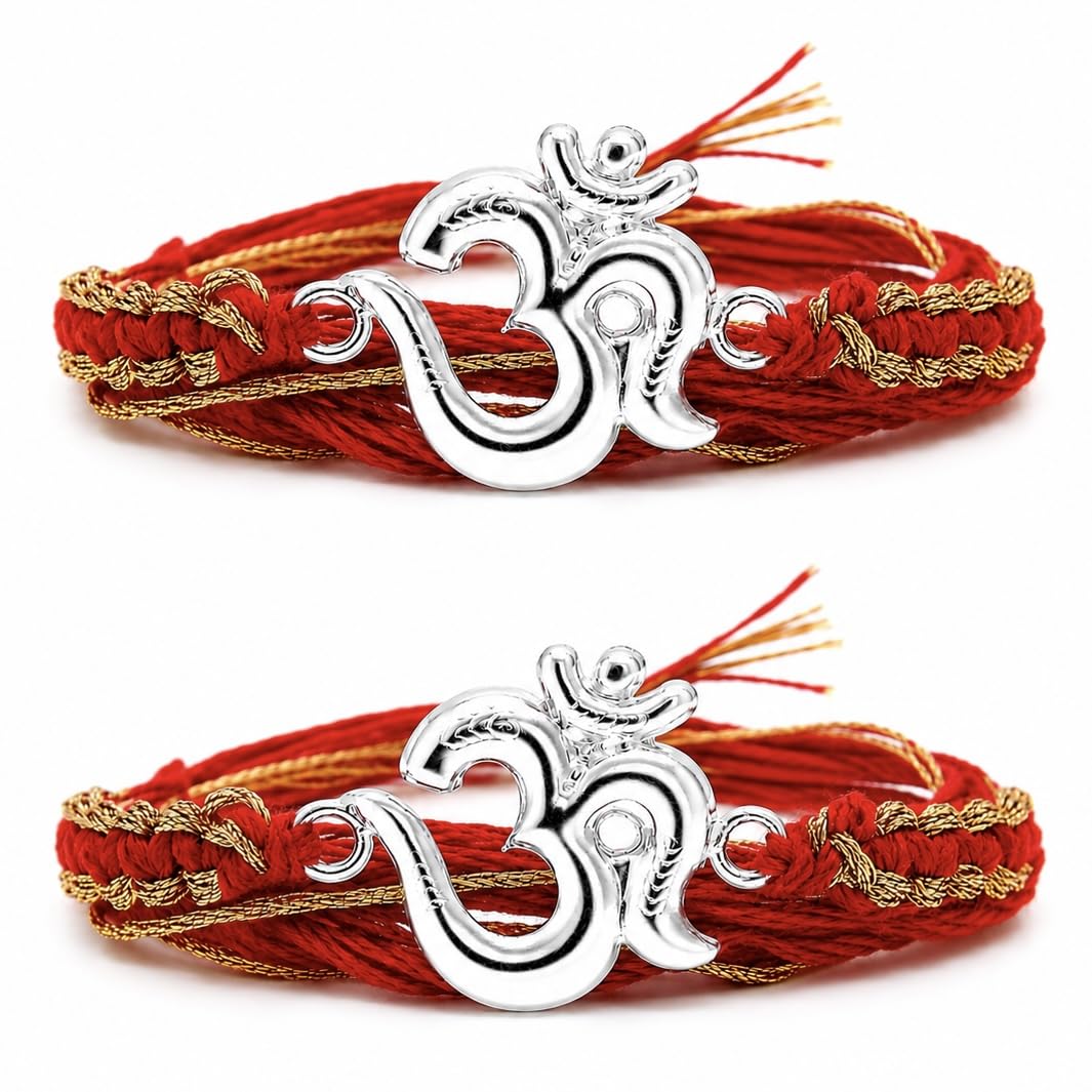 PAJORI Silver Rakhi for Brother, Traditional Chandi Rakhi, Handcrafted Raksha Bandhan Bracelet (5)