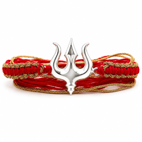 PAJORI Silver Rakhi for Brother, Trishul Rakhi for Bhai, Traditional Raksha Bandhan Gift