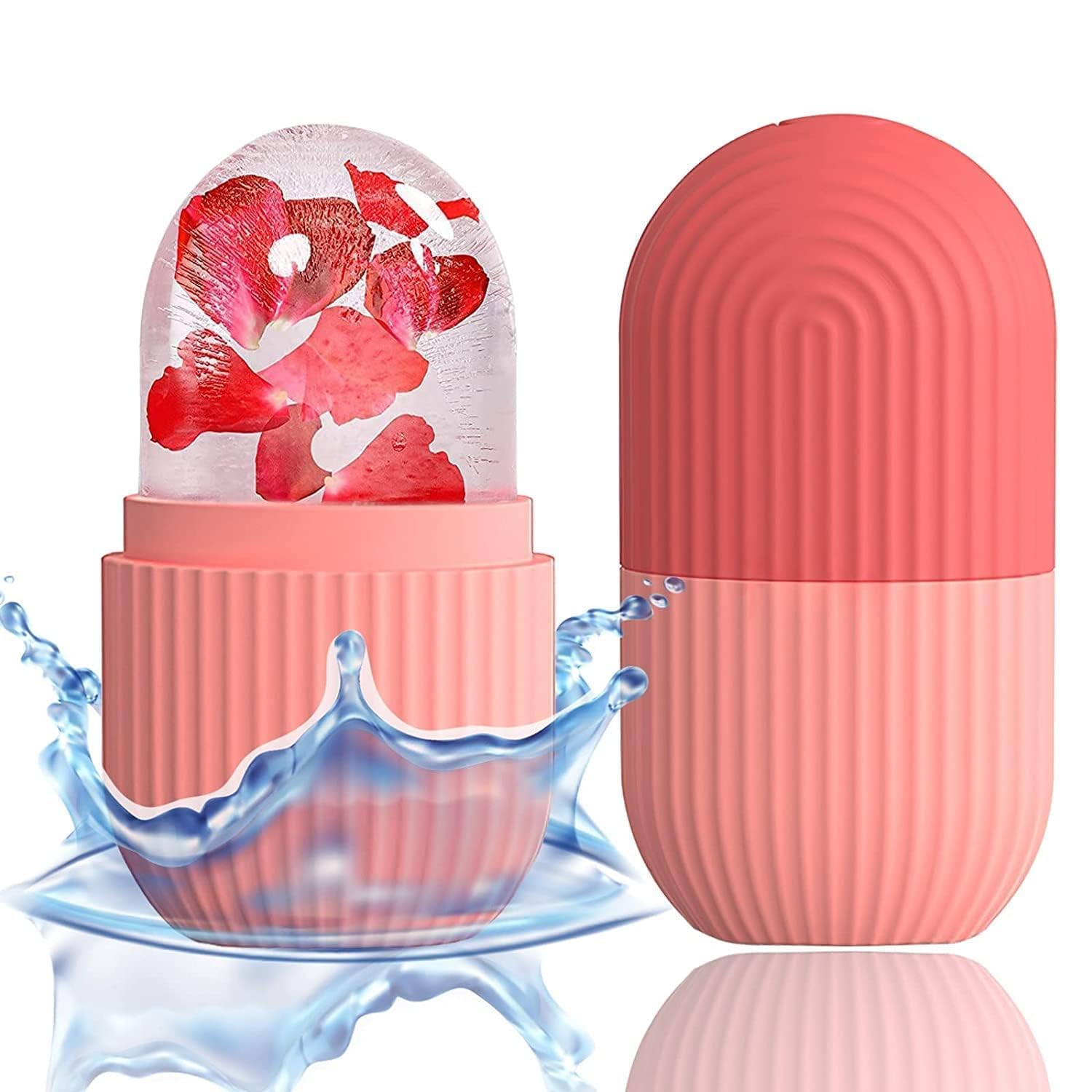 Pam Herbals Silicone Ice Facial Cube Roller, Cordless Face and Neck Massager with Ice Mould