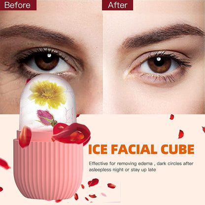 Pam Herbals Silicone Ice Facial Cube Roller, Cordless Face and Neck Massager with Ice Mould - back view