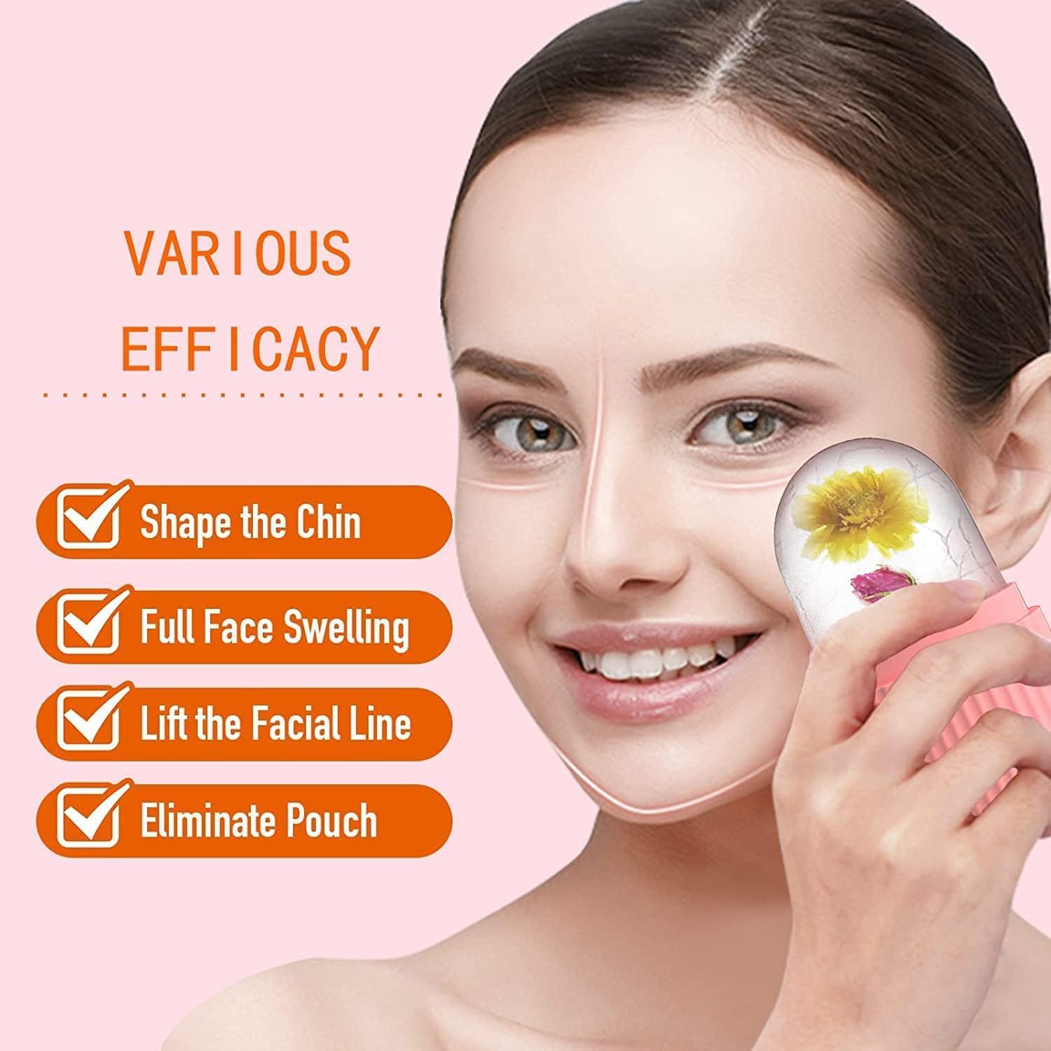 Pam Herbals Silicone Ice Facial Cube Roller, Cordless Face and Neck Massager with Ice Mould - packaging