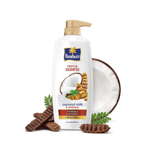 Parachute Advansed Protein Shampoo with Coconut Milk & Shikakai | Up to 96% Hair Fall Reduction & up to 23X Hair Fall Control