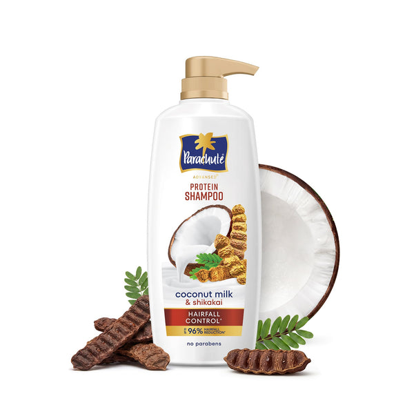 Parachute Advansed Protein Shampoo with Coconut Milk & Shikakai | Up to 96% Hair Fall Reduction & up to 23X Hair Fall Control