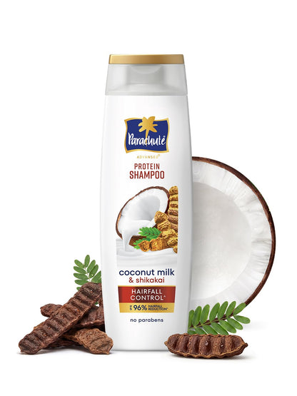 Parachute Advansed Protein Shampoo with Coconut Milk & Shikakai | Up to 96% Hair Fall Reduction & up to 23X Hair Fall Control