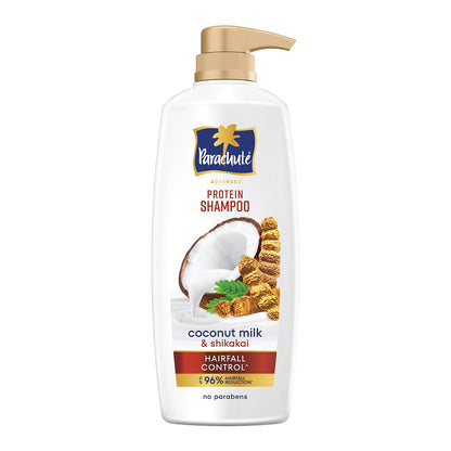 Parachute Advansed Protein Shampoo with Coconut Milk & Shikakai | Up to 96% Hair Fall Reduction & up to 23X Hair Fall Control