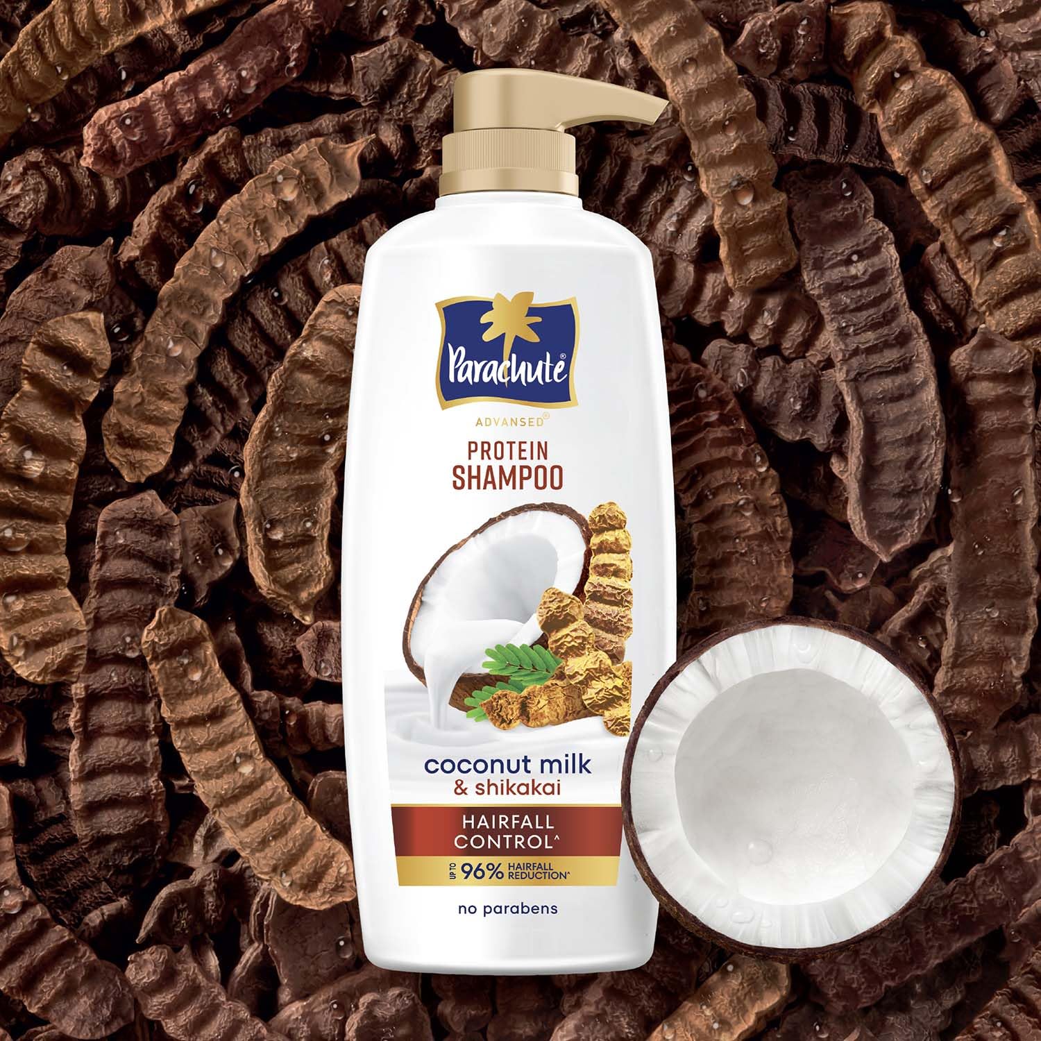 Parachute Advansed Protein Shampoo with Coconut Milk & Shikakai | Up to 96% Hair Fall Reduction & up to 23X Hair Fall Control