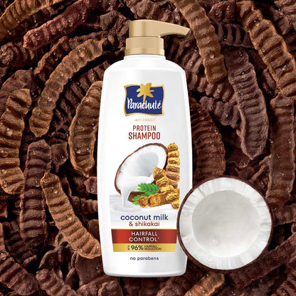 Parachute Advansed Protein Shampoo with Coconut Milk & Shikakai | Up to 96% Hair Fall Reduction & up to 23X Hair Fall Control