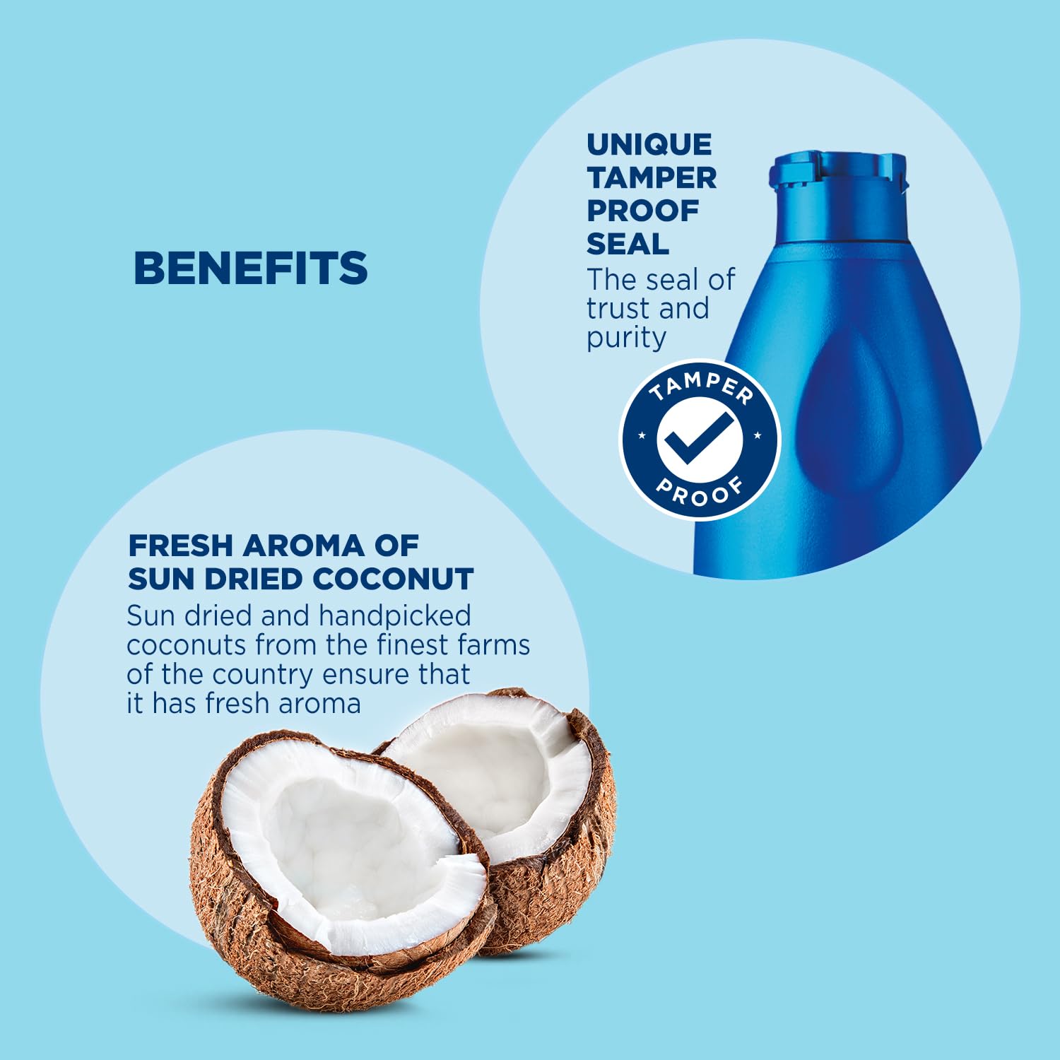 Parachute Coconut Oil, 300ml Bottle, Natural Nutty Fragrance, Edible & Hair Oil - label detail