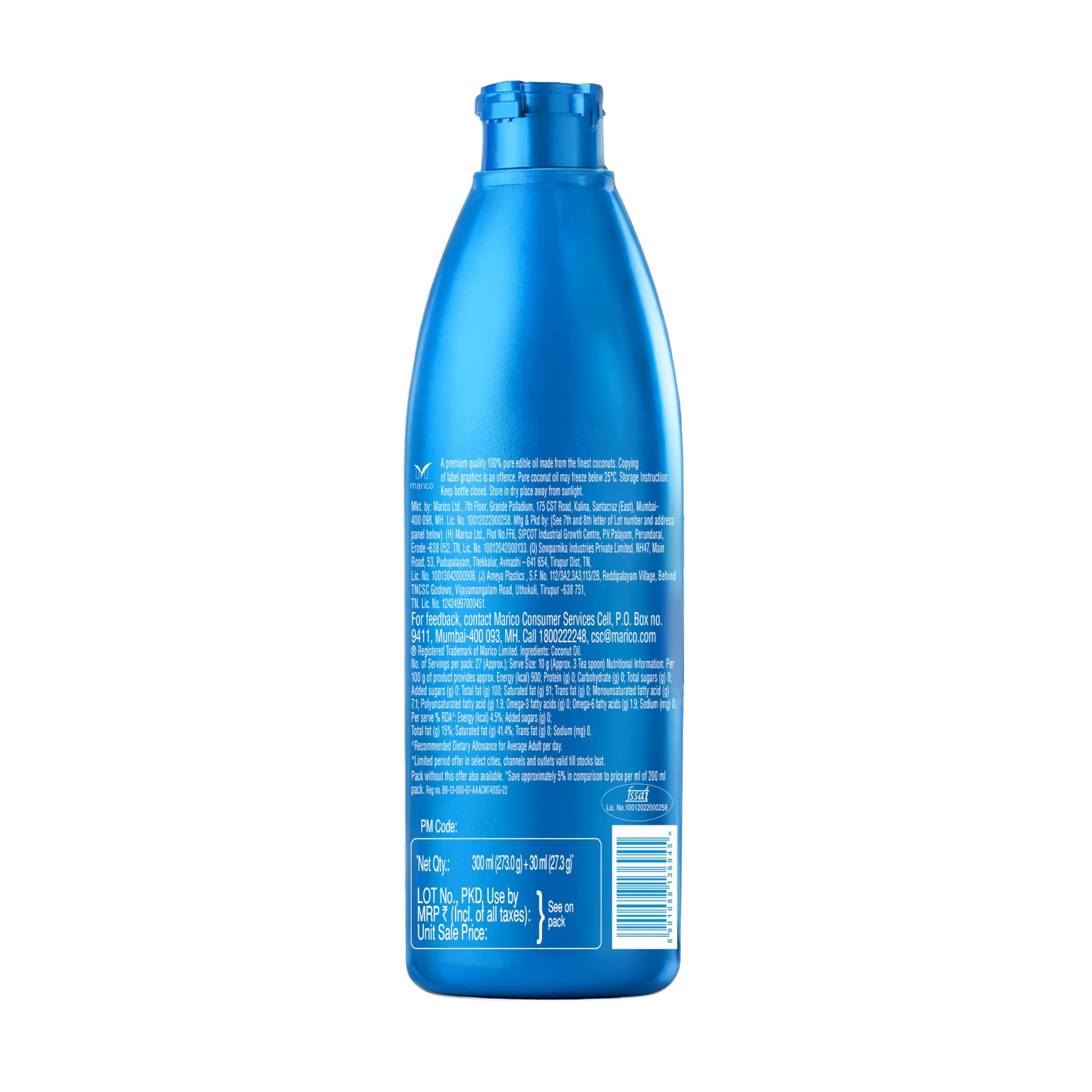 Parachute Coconut Oil, 300ml Bottle, Natural Nutty Fragrance, Edible & Hair Oil - in use