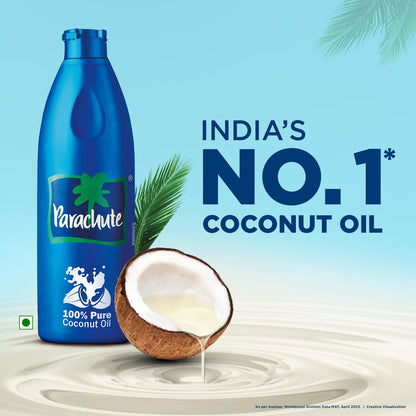 Parachute Coconut Oil, 600ml Bottle, Edible Vegetable Oil & Hair Oil - front view