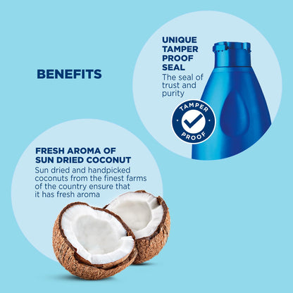 Parachute Coconut Oil, 600ml Bottle, Edible Vegetable Oil & Hair Oil - packaging