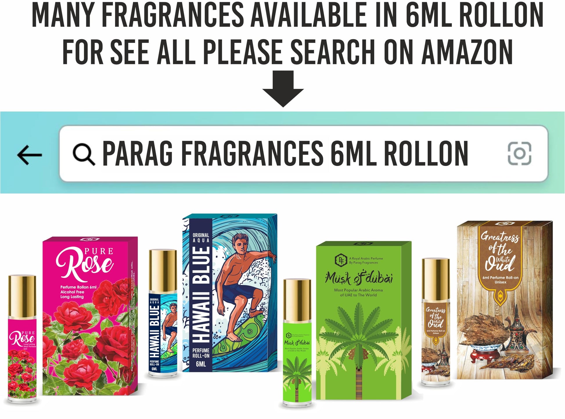 Parag Fragrances Attar Roll-On Perfume, 6ml, Alcohol-Free, Unisex, Pocket-Friendly, Modern - front view (10)