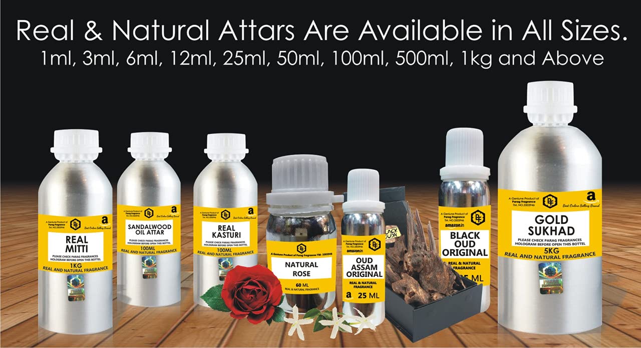 Parag Fragrances Dubai Series Grade 1 Attar, 350g, Metal Glass Bottle, Unisex Perfume Oil - ingredients panel