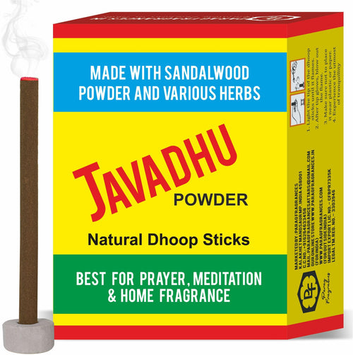 Parag Fragrances Javadhu Dhoop Sticks, 250g Pack of 20, Charcoal-Free Incense for Puja