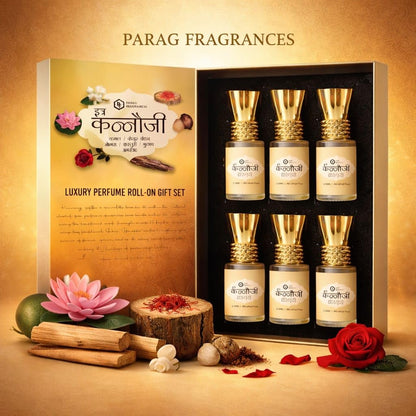 Parag Fragrances Kannauji Attar Set, 100g, Natural Liquid Fragrance, Unisex Adult, 6-in-1 Collection - in use (12)