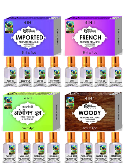 Parag Fragrances Musk Attar 4 in 1 Combo, 6ml Oil Bottles, Unisex Adult, Alcohol-Free Natural Grade 1, Modern - label detail