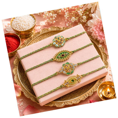 Parag Rakhi Designer Rakhi Set for Brother and Bhabhi, 0g, Bracelets