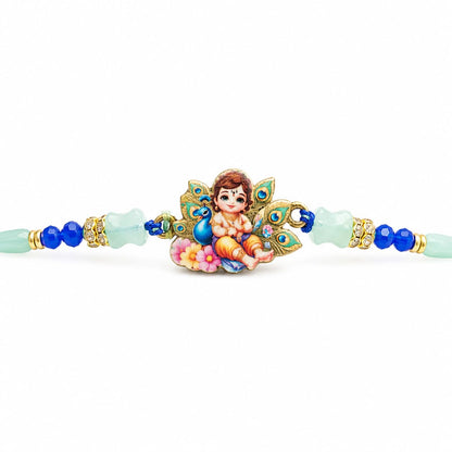 Parag Rakhi Rakhi Beads with Roli & Chawal Rak-hi Bracelets for Girls, Boys and Couples with Roli & Chawal Ra-khi | Ra-khi fo