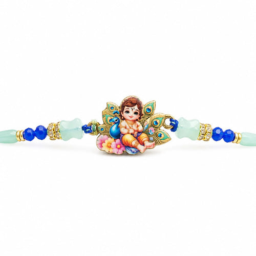 Parag Rakhi Rakhi Beads with Roli & Chawal Rak-hi Bracelets for Girls, Boys and Couples with Roli & Chawal Ra-khi | Ra-khi fo