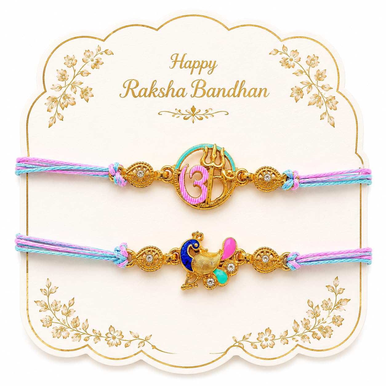 Parag Rakhi Rakhi Combo Beads Rakhi Combo Beads with Roli & Chawal Rakhi Bracelets for Girls, Boys and Couples, Set of, with