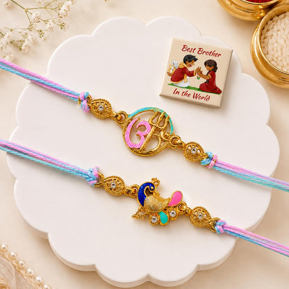 Parag Rakhi Rakhi Combo Beads Rakhi Combo Beads with Roli & Chawal Rakhi Bracelets for Girls, Boys and Couples, Set of, with 
