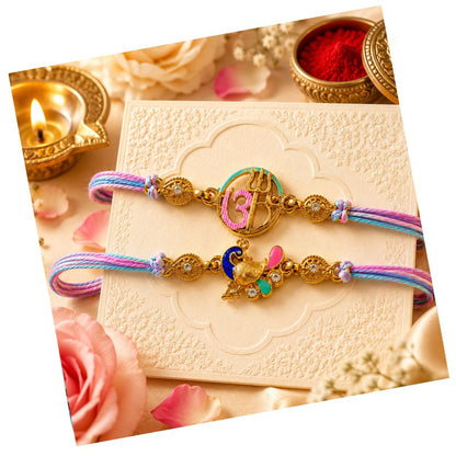 Parag Rakhi Rakhi Combo Beads Rakhi Combo Beads with Roli & Chawal Rakhi Bracelets for Girls, Boys and Couples, Set of, with 