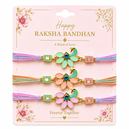 Parag Rakhi Rakhi Combo Beads with Roli & Chawal Rakhi Bracelets for Girls, Boys and Couples, Set of, with Roli & Chawal (3 N