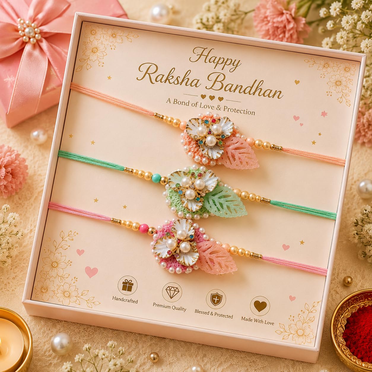 Parag Rakhi Raksha Bandhan Gift Combo for Brother, Rakhi with Fridge Magnet, Roli Chawal and Card - label detail (21)