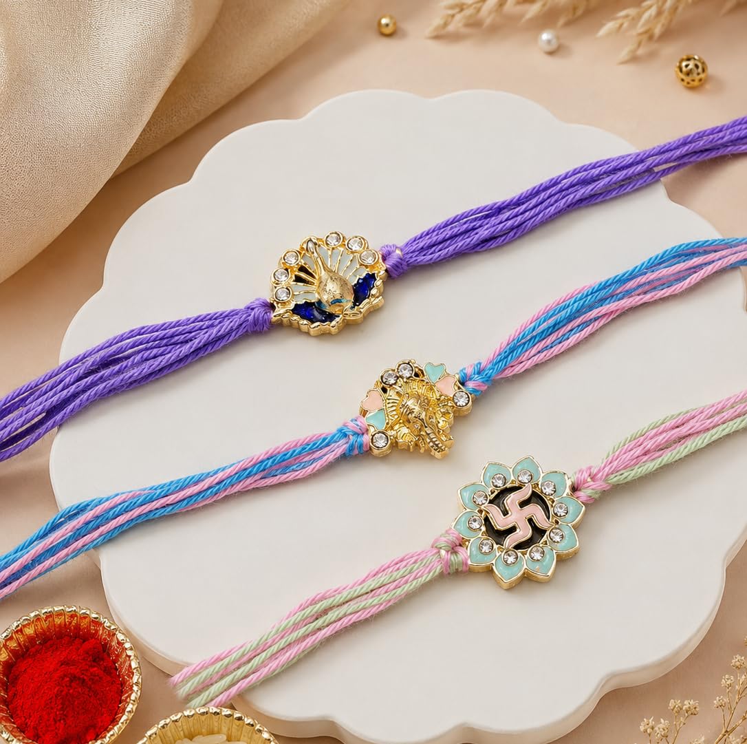 Parag Rakhi Raksha Bandhan Gift Combo for Brother, Rakhi with Fridge Magnet, Roli Chawal and Card - front view (7)