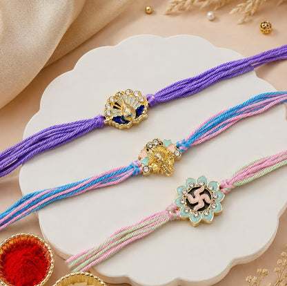Parag Rakhi Raksha Bandhan Gift Combo for Brother, Rakhi with Fridge Magnet, Roli Chawal and Card - front view (7)