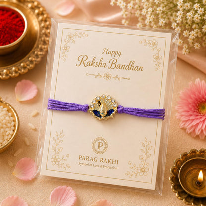 Parag Rakhi Raksha Bandhan Gift Combo for Brother, Rakhi with Fridge Magnet, Roli Chawal and Card - back view (8)