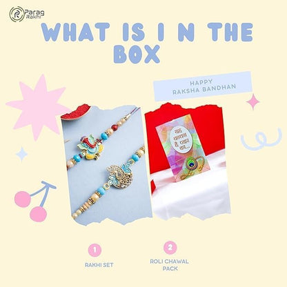 Parag Rakhi Raksha Bandhan Gift Combo for Brother, Rakhi with Fridge Magnet, Roli Chawal and Card - packaging (9)