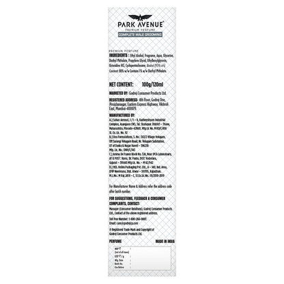 Park Avenue Voyage Signature Collection Amazon Woods Perfume for Men, 120ml Spray - ingredients panel