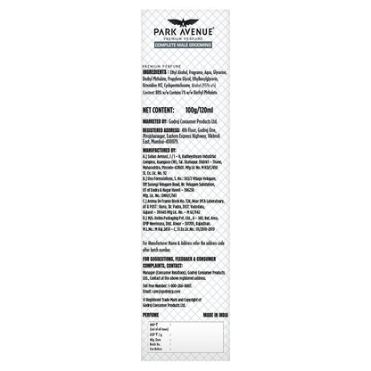 Park Avenue Voyage Signature Collection Amazon Woods Perfume for Men, 120ml Spray - label detail