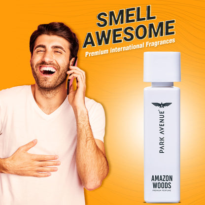 Park Avenue Voyage Signature Collection Amazon Woods Perfume for Men, 120ml Spray - label detail (9)