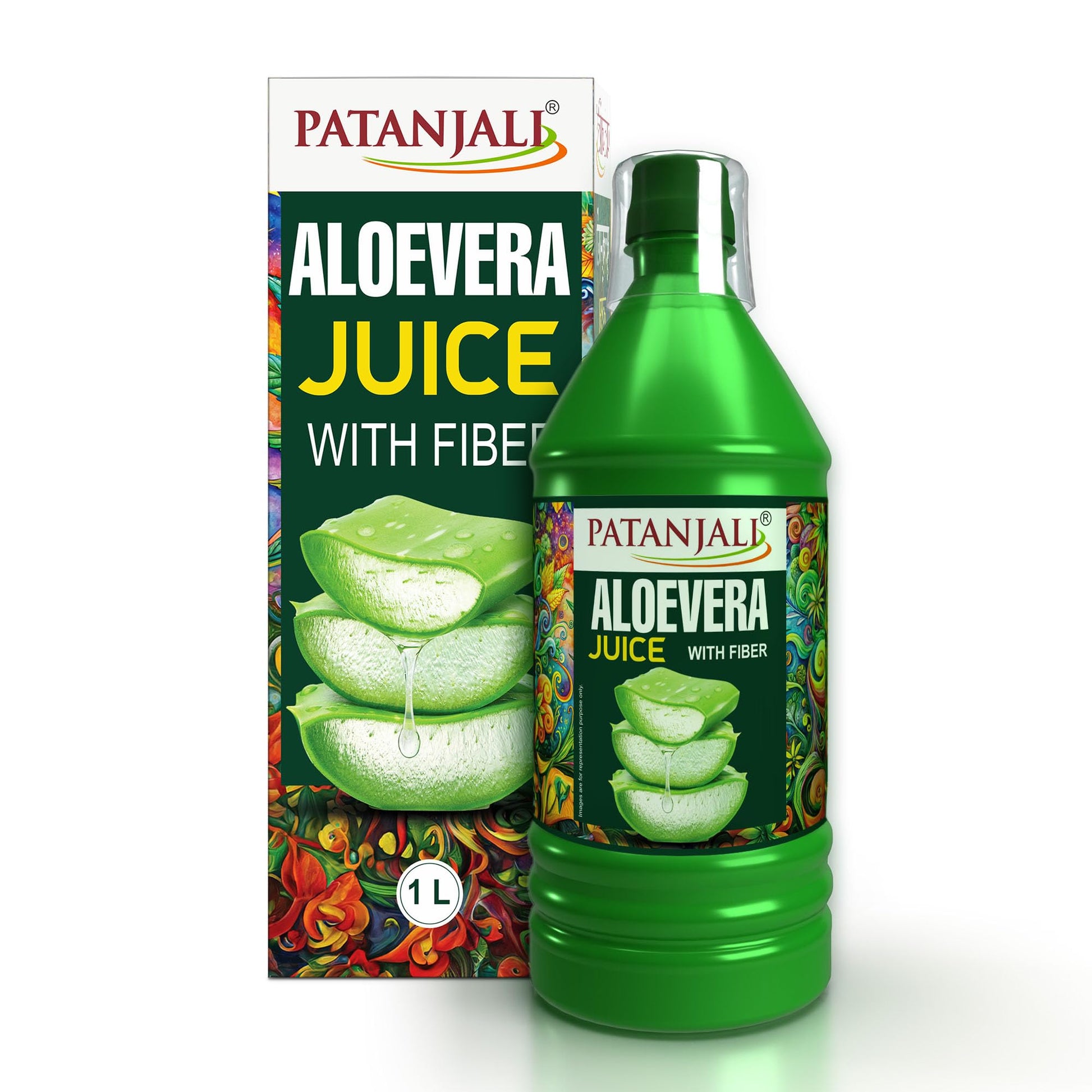 Patanjali Aloe Vera Juice with Fiber, 1L, Herbal Supplement Drink