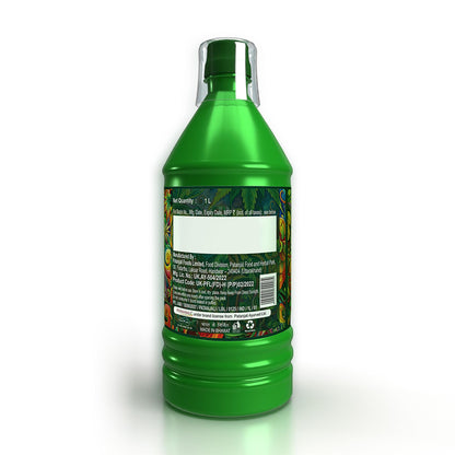 Patanjali Aloe Vera Juice with Fiber, 1L, Herbal Supplement Drink - close-up detail