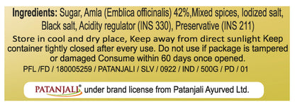 Patanjali Amla Chatpata Candy, 500g, Tangy Indian Gooseberry Sugar Candy - packaging