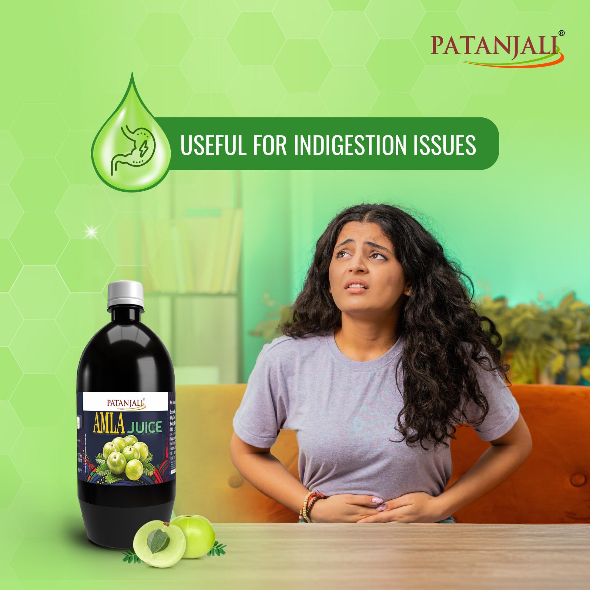 Patanjali Amla Juice, Indian Gooseberry Drink, 500ml, Ayurvedic Juice - label detail
