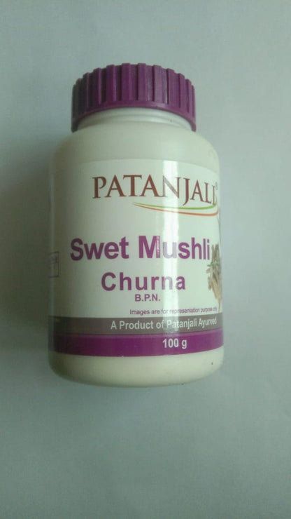 Patanjali Ayurveda Herbal Churna Combo - Shatavar, Swet Mushli, Ashwagandha, Konch Beej, 4 x 100g Powder - front view