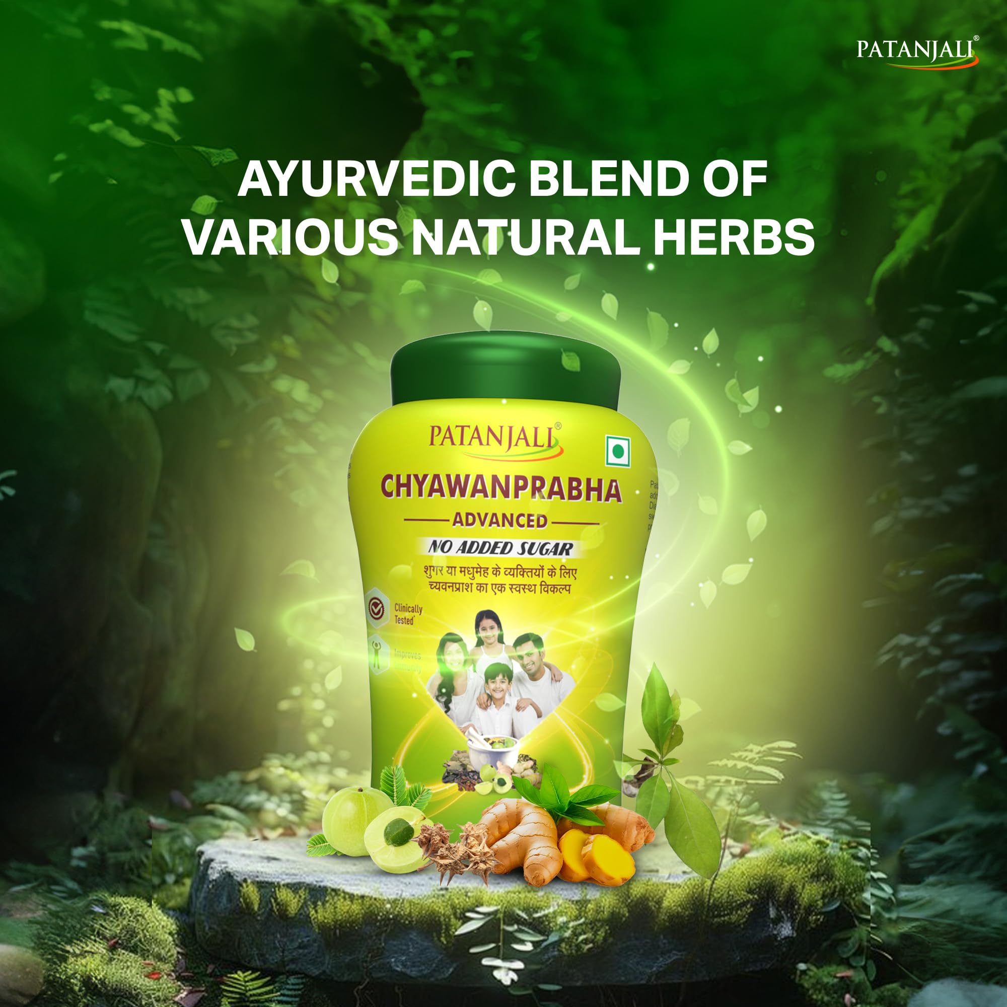 Patanjali Chyawanprash, Herbal Supplement, Traditional Ayurvedic Formula - front view (14)
