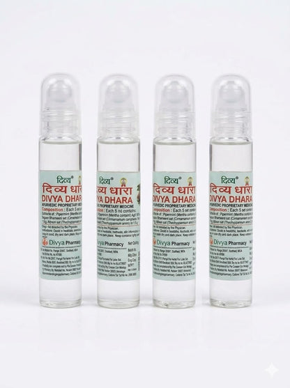 Patanjali Divya Dhara Roll-On Oil, 4 x 10 ml Bottles, Compact Personal Care