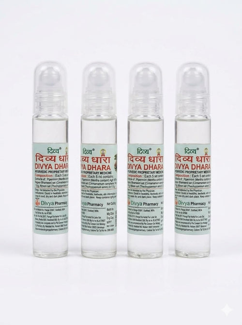 Patanjali Divya Dhara Roll-On Oil, 4 x 10 ml Bottles, Compact Personal Care