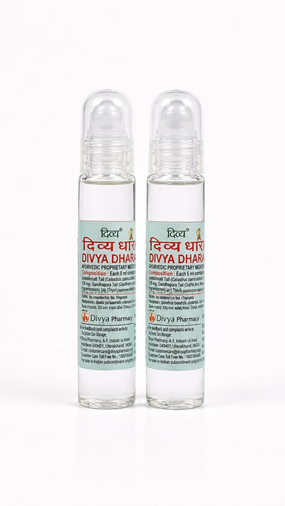 Patanjali Divya Dhara Roll-On Oil, 4 x 10 ml Bottles, Compact Personal Care - front view