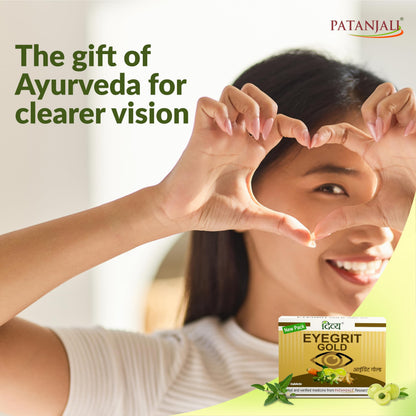 Patanjali Divya Eyegrit Gold 20 Tablets, Ayurvedic Herbal Supplement, 20 Count - packaging