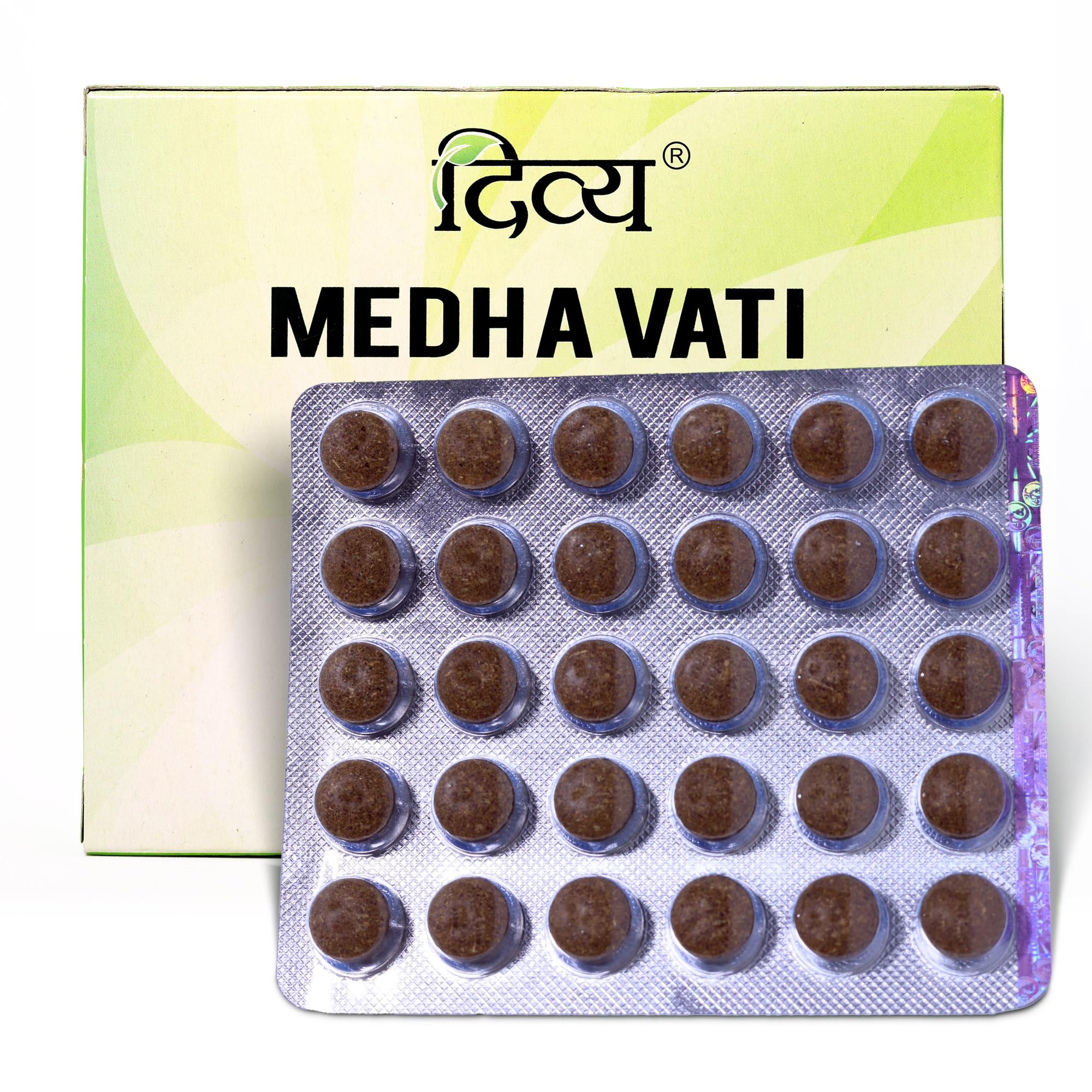 Patanjali Divya Medha Vati Extra Power Ayurvedic Supplement, 120 Tablets - front view