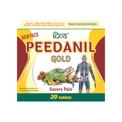 Patanjali Divya Peedanil Gold Herbal Supplement Tablets, 20 Count